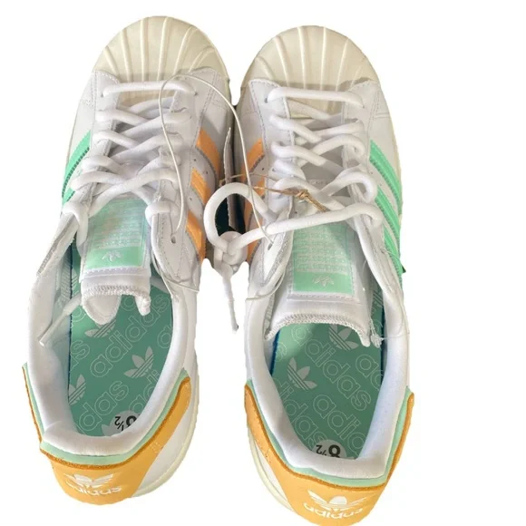 Adidas Superstar Ayoon SneakersCloud White Green Orange Platform Shoes L-11  - www.sanvalentin.cl